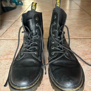 Dr. Martens Black Leather Combat Boots